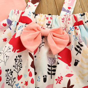 2021 Girl <b>Easter</b> Clothes Cotton Solid <b>Top</b>+Dress 2 Pic Set Bunny Print Kids Boutique Outfits - Product Image 6