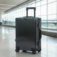 Valise de luxe pour ordinateur portable, à roulettes, texture carbone, coque rigide, antivol, étanche, diverses fonctionnalités disponibles