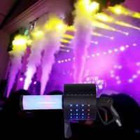 Mesin Fog Jet CO2 LED Genggam DJ Laris Manis, Peralatan Efek Es Kering untuk Pesta Disko Bar Klub, Meriam Konfeti