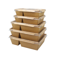 Boîte à lunch en kraft jetable et recyclable personnalisée avec couvercle pour les chips et les en-cas
