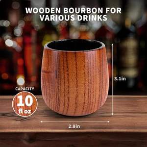 Ensemble de 2 <span class=keywords><strong>verres</strong></span> à whisky artisanaux brûlés au feu, en bois, pour dégustation de bourbon, avec pierres et pince, dans un coffret cadeau - Product Image 2