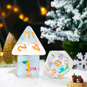 חם מכירה 7pcs חג המולד נושא קוביות פוליהדאל סט לוגו מותאם אישית d20 שרף & אקריליק עבור <span class=keywords><strong>rpg</strong></span> ומשחקי לוח אחרים - Product Image 4