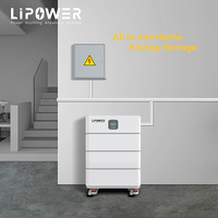 Sistem Penyimpanan Energi Surya Lipower Offgrid untuk Rumah 48V 51.2v 400AH 20KWh Baterai LiFePO4 Bertumpuk