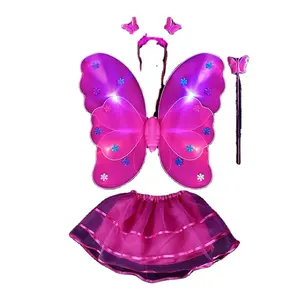 Farfalla bambini mostrano ali puntelli principessa fiore fata angelo bacchetta magica costumi di carnevale costumi per bambini spettacolo carnevale