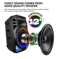 Altavoz de 12 Pulgadas para Fiestas, 60W RMS, Batería de 4500mAh, Luces RGB, Micrófonos Inalámbricos Dobles, USB/SD/FM, Control Remoto