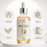 OEM ODM Marque Privée Gouttes de Vinaigre de Cidre de Pomme Liquide Vitamine C Complément pour le Contrôle du Poids et le Bien-être Quotidien des Adultes