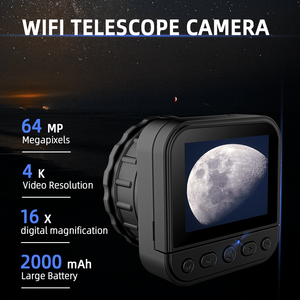 Caméra télescope Wifi SENSVISION, oculaire électronique, écran 2,8 pouces, grossissement 16x, enregistrement vidéo 4K, oculaire pour astrophotographie - Product Image 2