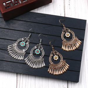 Pendientes Colgantes de Moda, Aleación de Zinc, Forma de Flor, Imitación de Perla, Pendientes de Araña, Joyería de Fiesta para Mujer - Product Image 2