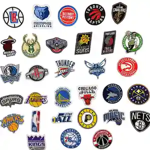 Wholesale Custom Sportswear Embroidery Labels Applique National Association Basketball Team Logo Patches