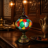 Lampe de table en verre teinté de style marocain, style turc, Marrakech