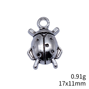 Pendentif Breloque <span class=keywords><strong>Coccinelle</strong></span> en Alliage de Zinc Argenté Antique pour Fabrication de Bijoux DIY, Colliers, Bracelets, Fournitures en Gros - Product Image 3