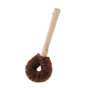 Coconut Wooden Handle Pot Brush Long Handle Dish <b>Cleaning</b> Brush For Kitchen Use - Product Image 5