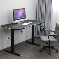 Bureau de jeu électrique SBF2 nouveau Design bureau réglable en hauteur avec dessus de Table en Fiber de carbone bureau debout ergonomique avec porte-gobelet