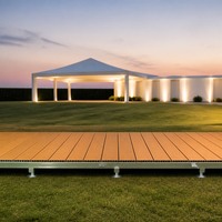 Dalles de terrasse emboîtables en WPC, plateforme de terrasse modulaire surélevée avec pieds réglables en hauteur pour événements et banquets en plein air
