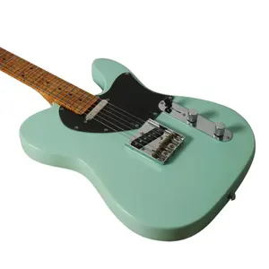 Großhandel Custom Logo Deluxe-Stil Alder Body E-Gitarre mit Flame Maple Neck Green E-Gitarre zu verkaufen