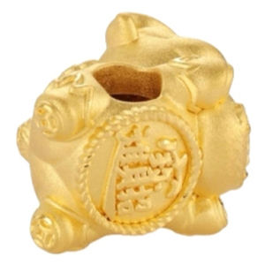 Accesorio de joyería con cuentas de León de la fortuna de oro sólido de 24 quilates de gama alta 2025, hallazgos y componentes de pulsera de oro duro - Product Image 3