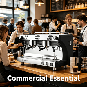 Máquina de Espresso Semiautomática Comercial de Doble Caldera y 2 Grupos, 9 Bares de Presión, Fácil Limpieza, Equipo para Cafetería - Product Image 1