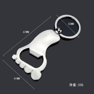 Novelty Metal Foot Shaped Beer Bottle Opener Keychain Blank Beverage Opener Key Ring for Men <b>Custom</b> Bottle Opener Foot Key Chain - Product Image 4