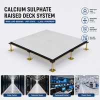 Système de plancher surélevé antistatique ESD, panneau en sulfate de calcium PVC 600x600x32mm, testé pour une charge uniforme de 23000N, OEM SENMAI