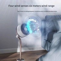 Ventilateur de circulation d'air électrique silencieux en plastique pour la maison avec télécommande, tête oscillante automatique à 360° pour usage domestique, extérieur et hôtelier