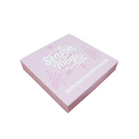Calendrier de l'avent rose de 25 jours boîte-cadeau en carton recyclé brillant/laminé insérer faux cils stratification mate