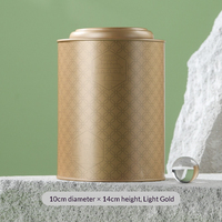 Caja de Metal Redonda RTS D10*H14.2cm para Té Suelto, Lata con Logotipo Personalizado, Forma de Cilindro