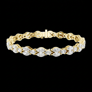 SATVIK RATNA, NUEVO DISEÑO DE PULSERA DE DIAMANTES CREADOS EN LABORATORIO EN FORMA DE PERRAULA Y MARQUETA, UNISEX, DE MODA, CERTIFICADA POR IGI, EN ORO DE 10K/14K - Product Image 1