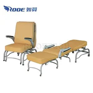 Sofa rumah sakit, petugas lipat, kursi tidur dengan sandaran tangan paduan Aluminium