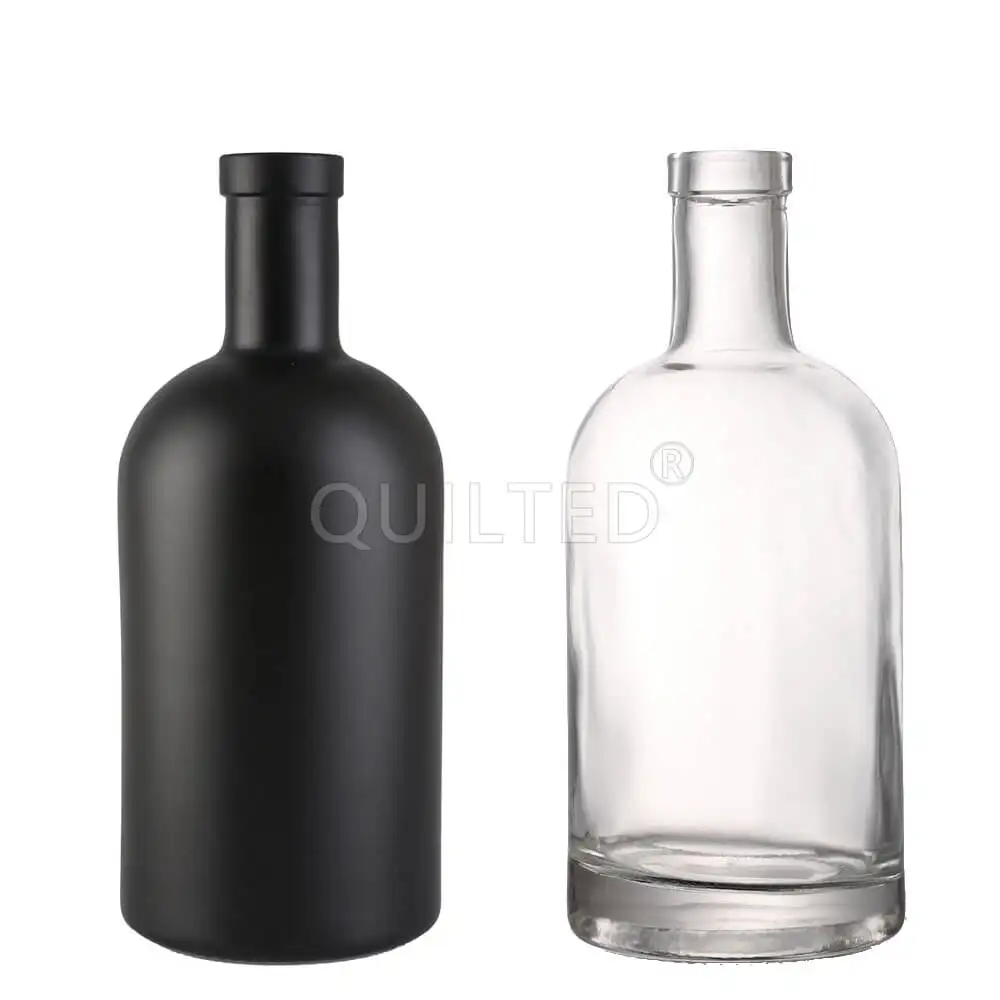 Custom Shape Olso Xuzhou Empty Spirit 50ml 100ml 200ml 375ml 500ml 750ml 1000ml 75cl Gin Glass Bottle for Liquor