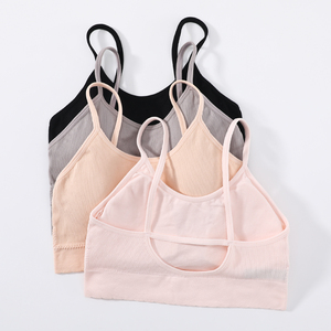 Ensemble de soutien-gorge bikini sans armatures, rembourré, à couvrance complète, confortable pour femme, avec décoration à la taille, couleur unie - Product Image 3