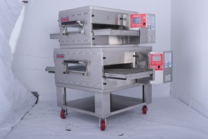 Pizza de grande capacité faisant le <span class=keywords><strong>four</strong></span> commercial empilable de pizza de convoyeur de structure isolée par biens de machine - Product Image 3