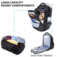 Sac à bandoulière de voyage pour ordinateur portable TSA Friendly avec port de charge USB pour ordinateur étanche