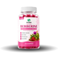 Gummies de berbérine OEM ODM, cannelle de Ceylan, curcuma, chardon-Marie pour le soutien intestinal, cardiaque et glycémique, végétarien, 120 gummies