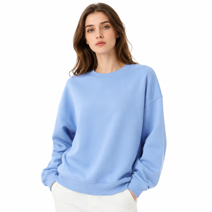 Sweat-shirt unisexe de couple premium épais 450 GSM, coupe oversize, col rond, doublure polaire, anti-boulochage, épaules tombantes - Product Image 4