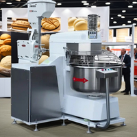 Mélangeur industriel automatique de pâte à cylindre basculant 75L 125L Machine à mélanger le pain en spirale