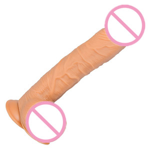 12 Zoll Fleisch Schwarz Braun Farbe Realistischer <span class=keywords><strong>Dildo</strong></span> Sexspielzeug Penis für Frauen - Product Image 4