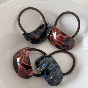 Hochwertige koreanische Version Halbkreis förmige Pferdes chwanz schnalle Fantasy Farbe Einfache Essigsäure Haars eil Gummiband Haarschmuck - Product Image 3