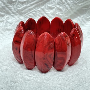 Wholesale Retro and Exaggerated <strong>Large</strong> <strong>Bead</strong> Elegant Women's Jewelry Resin Marble Elastic Oval Beaded Acrylic <strong>Bracelet</strong> - Product Image 6