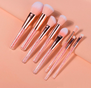 Juego de 8 <span class=keywords><strong>brochas</strong></span> de maquillaje con purpurina rosa, conjunto de 8 <span class=keywords><strong>brochas</strong></span> de maquillaje con purpurina Rosa, con tu logotipo, en pequeña cantidad - Product Image 3