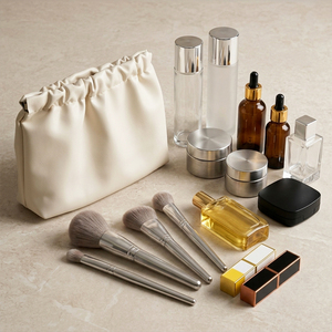 Sac de toilette en PU écologique grande capacité, logo personnalisable, sac à maquillage coloré pour femmes - Product Image 6