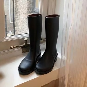 Luxury Designer Women's Genuine Leather Ankle MID Calf Knee-High Genuine Leather Outsole <b>Waterproof</b> Slip-On All Seasons - Product Image 4