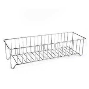 Étagère de rangement rectangulaire en acier inoxydable argenté, autoportante, sans perçage, pour salle de bain - Product Image 5