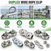 Pince à câble double boulon pour fixation de boucles et extrémités de câbles métalliques, sur mesure OEM