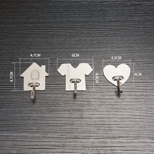 Phim Hoạt Hình Cabin Hình Dính Móc Kim Loại Thép Không Gỉ Mạnh Mẽ Đấm Miễn Phí Trên Lưu Trữ Móc Cho Nhà Phòng Khách PVC Nhựa - Product Image 4