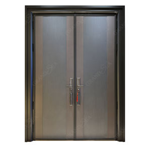 Portes <span class=keywords><strong>d</strong></span>'<span class=keywords><strong>entrée</strong></span> modernes en acier noir de style italien, blindées, à <span class=keywords><strong>points</strong></span> de verrouillage multiples, pour villa ou appartement - Product Image 2