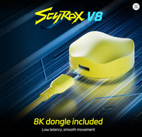 Souris de jeu sans fil ultra-légère non poreuse SCYROX V8, capteur Pixart 3950, 8 carats, faible taux de détection de mouvement, souris à micro-mouvement