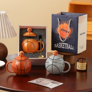 Creative Basketball shape ceramic mug Good for sports souvenier Men Boys birthday gifts - Product Image 1