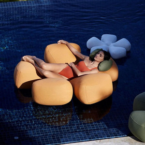Sang trọng PVC Inflatable nước nệm hoa hồ bơi Float & vải Sun Lounger cho ngoài trời cho hồ bơi & bãi biển sử dụng - Product Image 1
