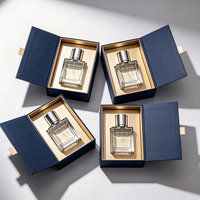 Boîte cadeau de luxe magnétique en forme de livre, gaufrée, avec ruban en satin et insert en velours, logo personnalisé quadricolore, vide, rigide, pour parfum