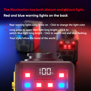 Branco Vermelho Azul 20W LED Bicicleta Luz Frontal Controle Remoto Chifre Amarelo LED Abajur Digital Power Display MTB Montado Bicicleta Luz - Product Image 4
